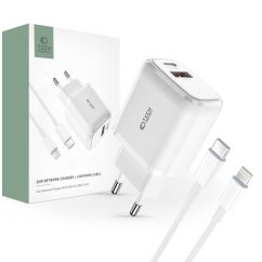 Nabíjačka do siete Tech-Protect C20W 2-Port Network Charger PD20W/QC3.0 + Lightning Cable White