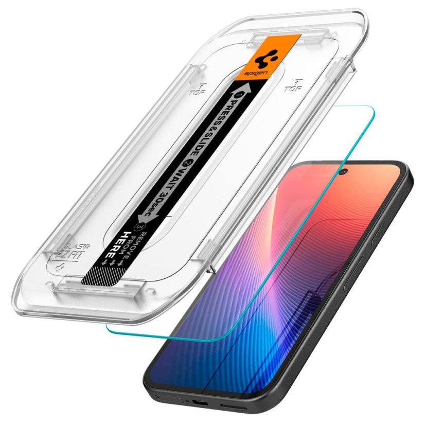 2ks v balení, set ochranných skiel Spigen Glas.Tr ”Ez Fit” 2-Pack Google Pixel 9A Clear