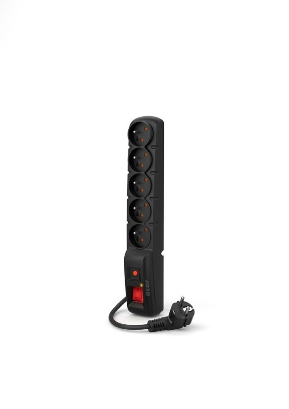 Extension Cord 5 Sockets Acar F5 1,5 M Black