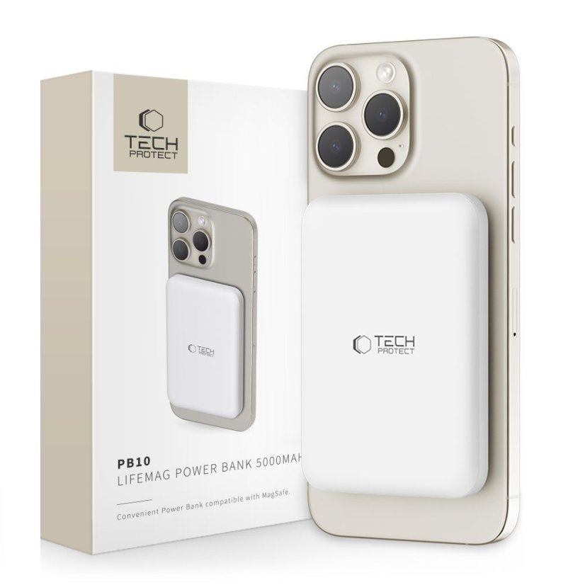 Externá Akkumulátor Tech-Protect Pb10 Lifemag Magsafe Power Bank 5000Mah White