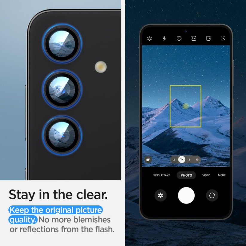 Ochranné sklo zadnej kamery Spigen Optik.Tr ”Ez Fit” Camera Protector 2-Pack Samsung Galaxy S24+ Plus Black