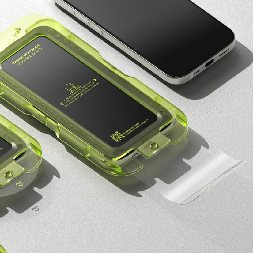 2ks v balení, set ochranných skiel Ringke Easy Slide 2-Pack iPhone 17 Black
