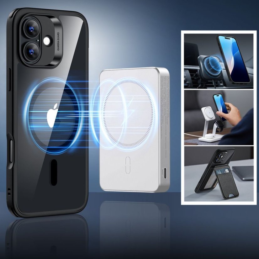 Ochranné sklo ESR Classic Hybrid Halolock Magsafe & Tempered Glass iPhone 16 Plus Clear/Black