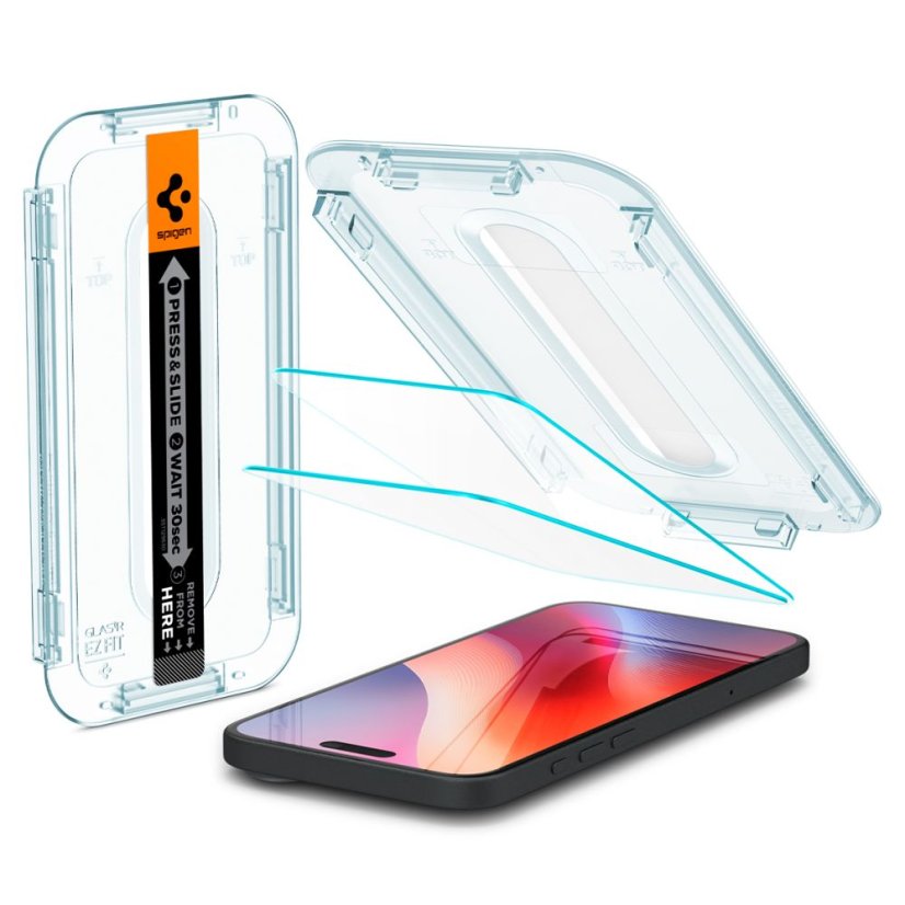 Edzett védőüveg Spigen Glas.Tr ”Ez Fit” 2-Pack iPhone 15 / 16 Clear