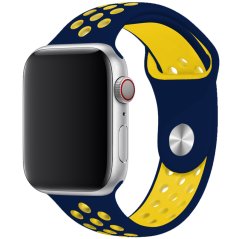 Remienok pre Apple Watch (38/40/41mm) Sport, midnight blue-yellow (veľkosť S) Remienok pre Apple Watch (38/40/41mm) Sport, midnight blue-yellow (veľkosť S)