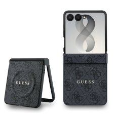 Guess PU bőr 4G mágneses hátlap Samsung Galaxy Z Flip 8 készülékhez Black