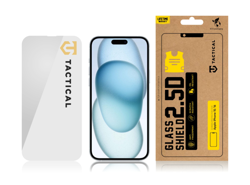 Tactical Glass Shield 2.5D sklo pre Apple iPhone 15 /16 Clear