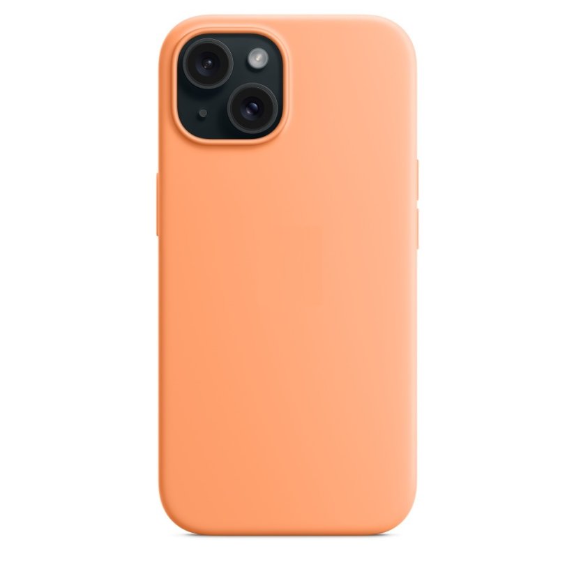 iPhone 15 Silicone Case s MagSafe - Orange Sorbet design (oranžový)