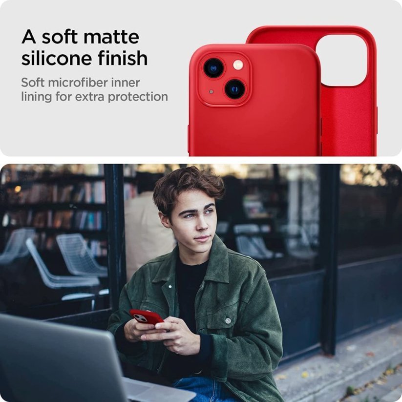 Kryt Spigen Silicone Fit iPhone 13 Red