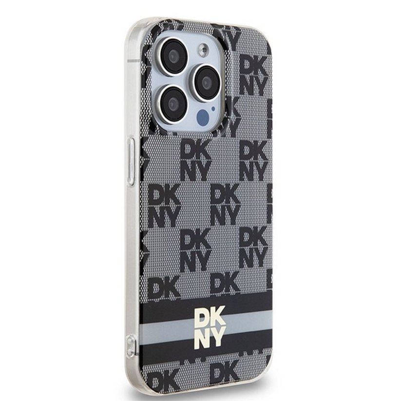 Kryt DKNY Case iPhone 15 Pro s MagSafe Dkhmp15Lhcptsk (DKNY Hc Magsafe Pc Tpu Checkered Pattern W/Printed Stripes) Black