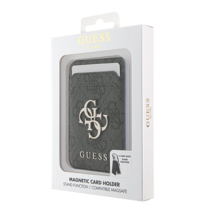Guess 4G Metal Logo MagSafe Cardslot Peněženka se Stojanem Black