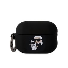 Karl Lagerfeld 3D Logo NFT Karl and Choupette Silikonové pouzdro pro AirPods Pro 2 Black