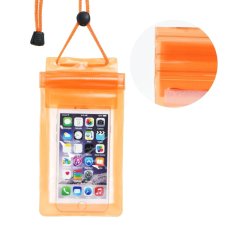 Vodeodolné púzdro Waterproof Bag Mobile Phone With Zipper Closing Orange