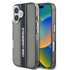 Karl Lagerfeld IML Stripe Logo zadní kryt pro iPhone 16 Black