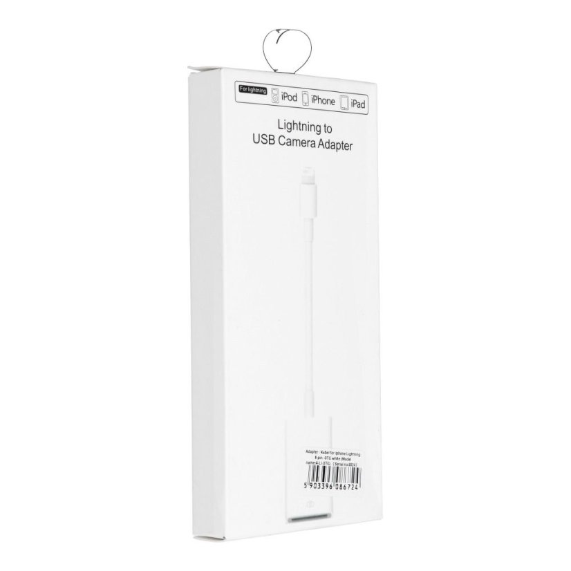 Adapter Otg USB A (Female) to Lightning (Male) White