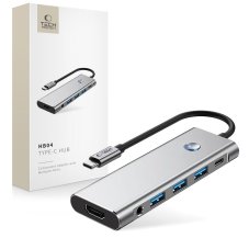 HUB rozbočovač Tech-Protect Hb04 Hub Adapter 9In1 Type-C + Usb2.0 + Usb3.0 + Hdmi 4K 60Hz + Sd/Tf + PD100W + Av3.5 Space Grey HUB rozbočovač Tech-Protect Hb04 Hub Adapter 9In1 Type-C + Usb2.0 + Usb3.0 + Hdmi 4K 60Hz + Sd/Tf + PD100W + Av3.5 Space Grey