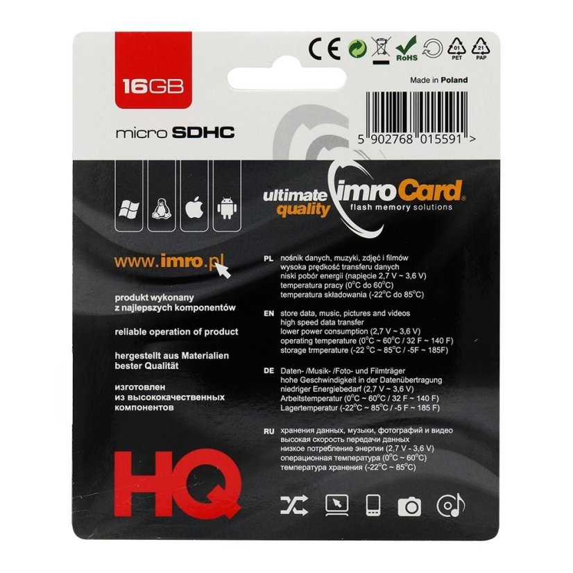 Pamäťová karta Imro Memory Card Microsd 16Gb