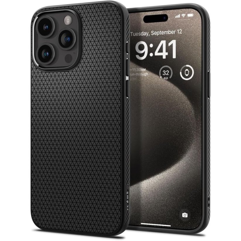 Kryt Spigen Liquid Air iPhone 15 Pro Max Matte Black