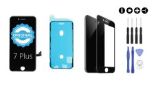 MULTIPACK - ORIGINÁLIS fekete LCD kijelző iPhone 7 Plus + LCD ragasztó (a kijelző alatti ragasztó) + 3D védőüveg + szerszámkészlet