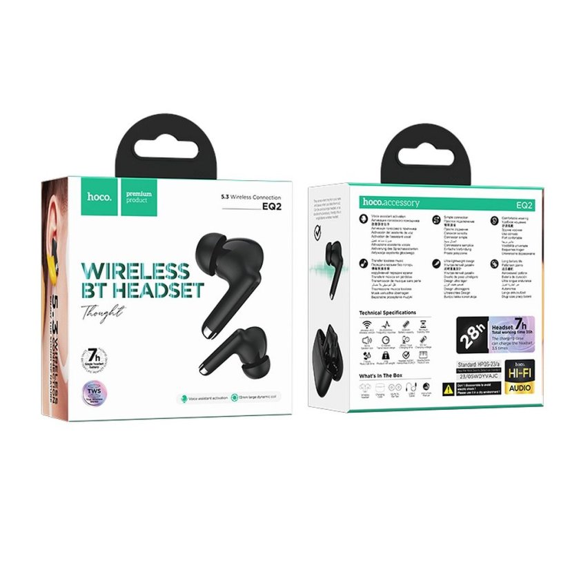 Slúchadlá Wireless Earphones Hoco Tws Eq2 Black