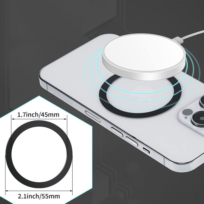 Tok Tech-Protect Magmat Magsafe Universal Magnetic Ring 2-Pack Black & Silver