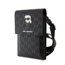 Karl Lagerfeld Saffiano Monogram Ikonik NFT Taška na Telefon Black Karl Lagerfeld Saffiano Monogram Ikonik NFT Taška na Telefon Black