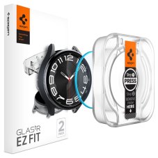 2ks v balení, set ochranných skiel Spigen Glas.Tr ”Ez-Fit” 2-Pack Samsung Galaxy Watch 6 Classic (43 mm) Clear