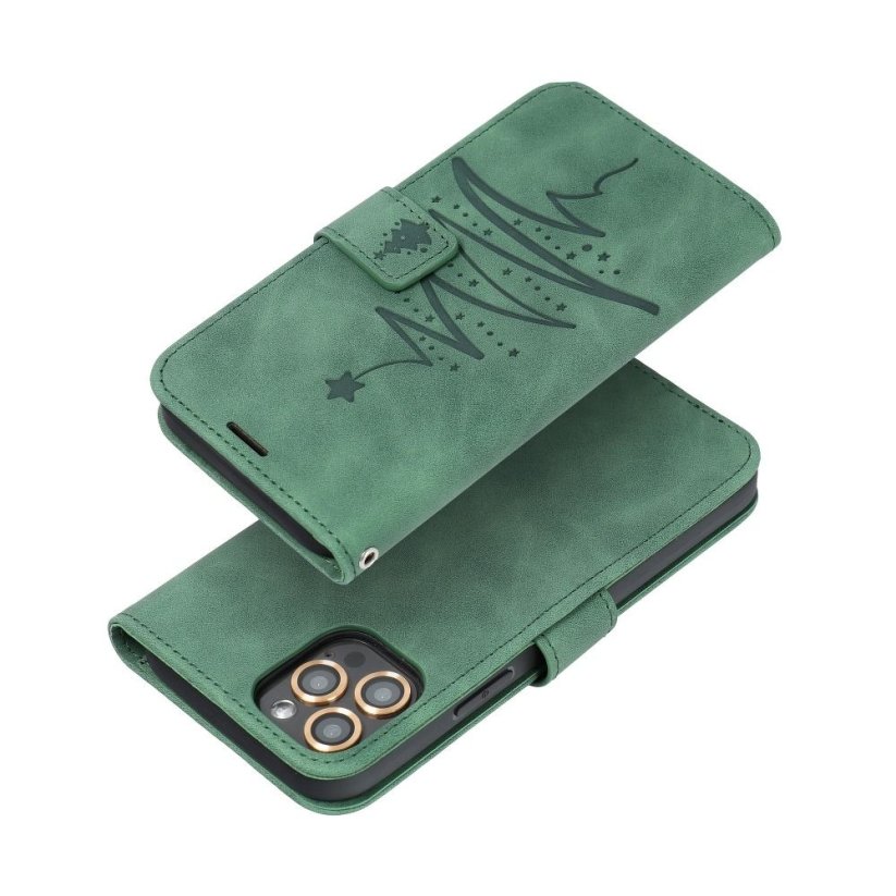 Kryt Mezzo Book Case iPhone 13 Pro Christmas strom Green