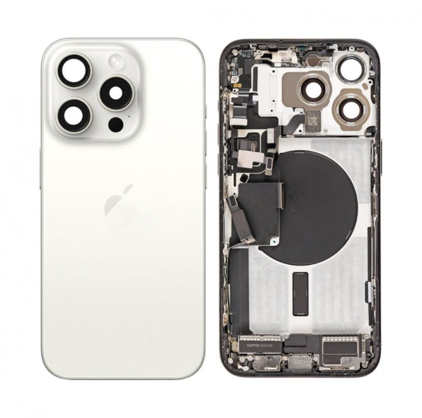 Apple iPhone 14 Pro - Zadný housing s predinštalovanými dielmi (Silver)