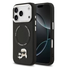 Karl Lagerfeld PU Karl and Choupette Heads Pins MagSafe zadný kryt pre iPhone 17 Pro Max Black