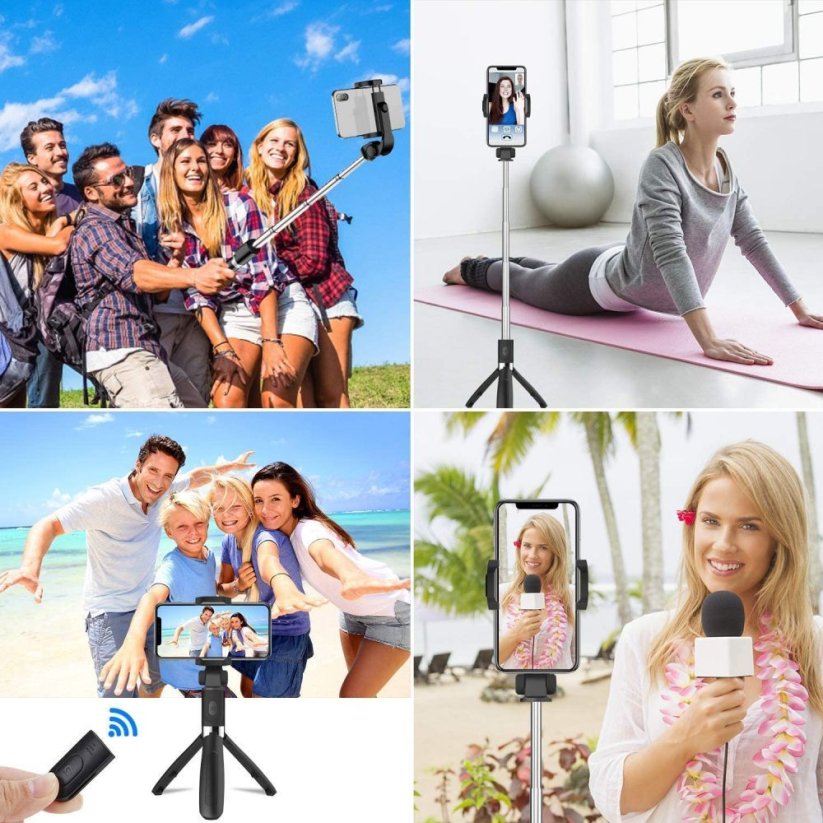 Selfie tyč Tech-Protect L02S Bluetooth Selfie Stick Tripod Black