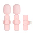 Wireless Lavalier Microphone Lightning Double With Long Hair (2 In Set) K1 Pink