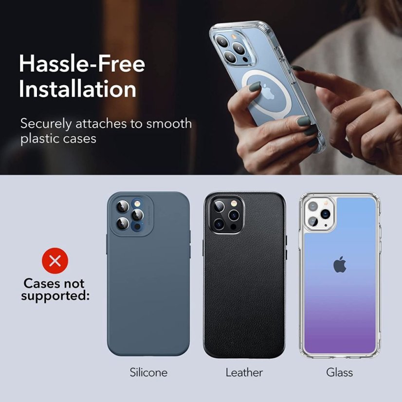 Tok ESR Halolock Magnetic Magsafe Universal Magnetic Ring 2-Pack White