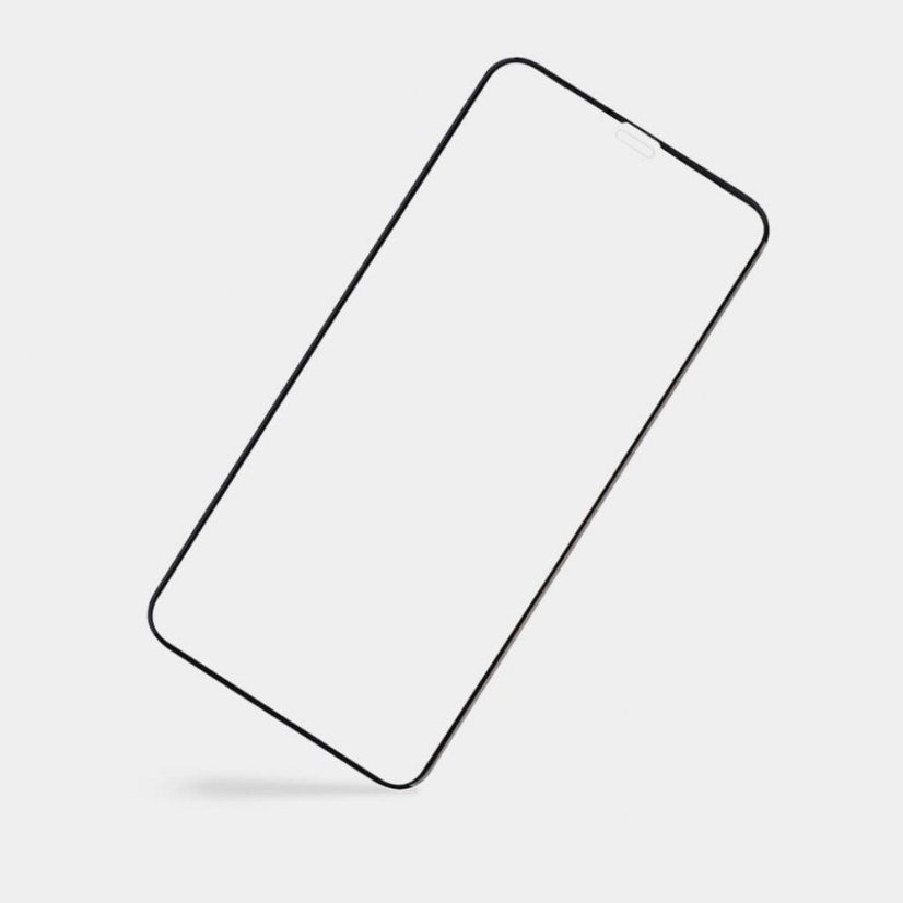 Védő edzett üveg fekete élekkel Apple iPhone 12 készülékhez