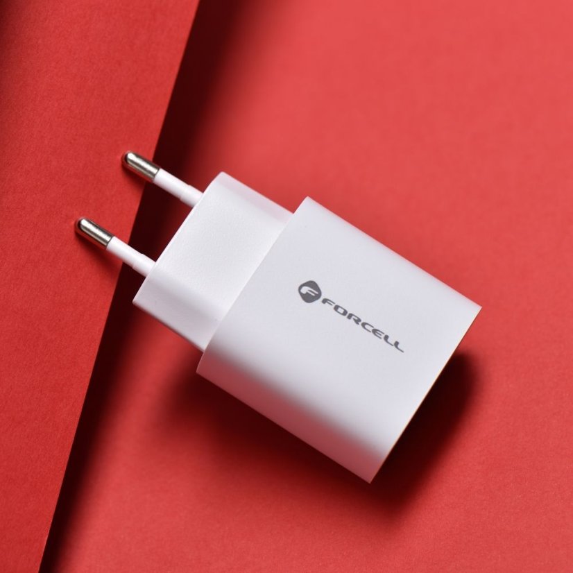 Phone Charger Forcell F-Energy USB C + USB A Qc4.0 Pd 3A 30W Tfk-Tc-30Wpd White