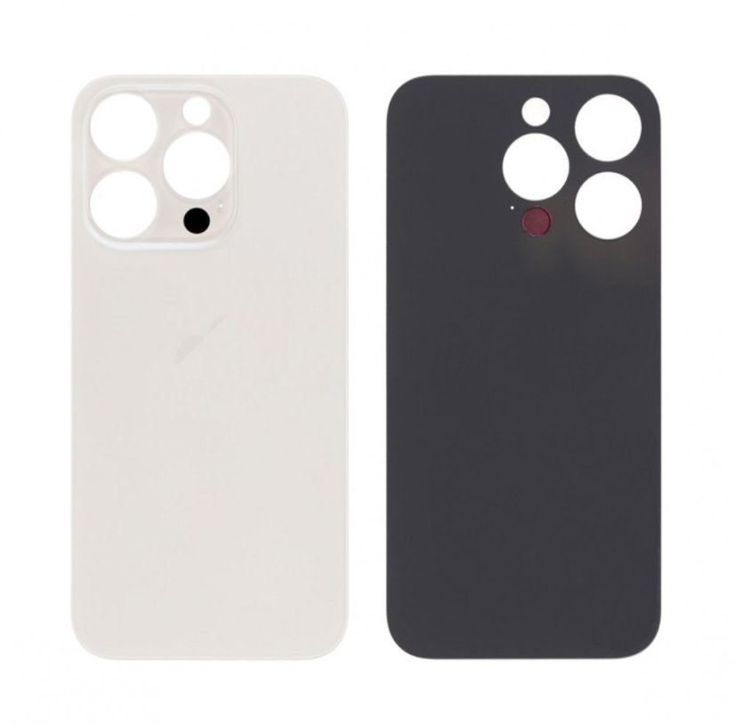 Apple iPhone 15 Pro Max - Náhradné zadné sklo housingu (White Titanium)