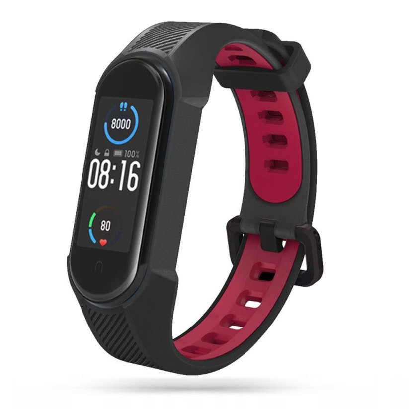 Remienok Tech-Protect Armour Xiaomi Mi Smart Band 5 / 6 / 7 / Nfc Black/Red