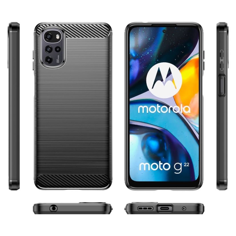 Kryt Tech-Protect TPUcarbon Motorola Moto G22 / E32 / E32S black