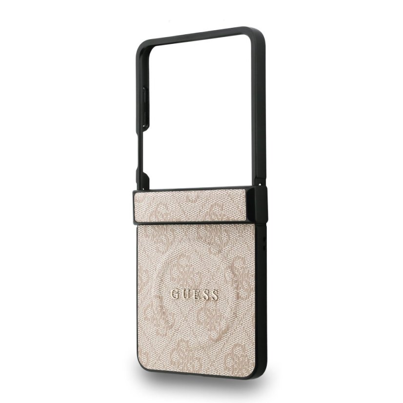 Guess PU Leather 4G Colored Ring Magnetic zadný kryt pre Samsung Galaxy Z Flip 7 Pink