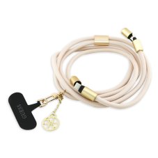 Guess Crossbody Popruh 4G Charm s Nabíjecím Kabelem USB-C/USB-C Beige