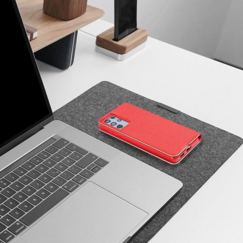 Kryt Forcell LUNA Book Gold  Xiaomi POCO M4 Pro 5G červený