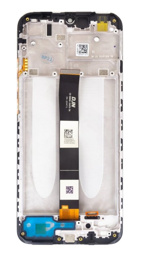 Kijelző kerettel Xiaomi Redmi 9A/9C/9AT Black (Service Pack - eredeti pótalkatrész)