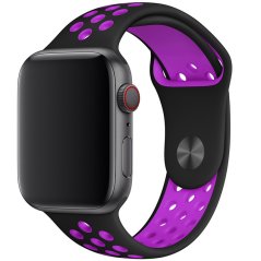 Remienok pre Apple Watch (38/40/41mm) Sport, black-purple (veľkosť S) Remienok pre Apple Watch (38/40/41mm) Sport, black-purple (veľkosť S)