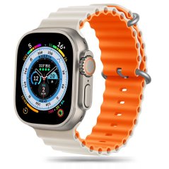 Remienok Tech-Protect Iconband Pro Apple Watch 6 / 7 / 8 / 9 / 10 / SE / Ultra 1 / 2 (44 / 45 / 46 / 49 mm) Starlight/Orange