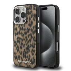 Karl Lagerfeld IML Leopard MagSafe zadný kryt pre iPhone 16 Pro Max Brown