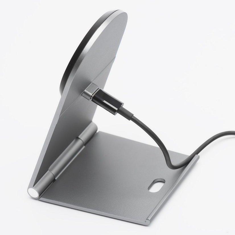 Bezdrôtová nabíjačka Wireless Charger Forcell F-Energy Flip Charge USB C Qi2 15W s MagSafe Silver 0Int