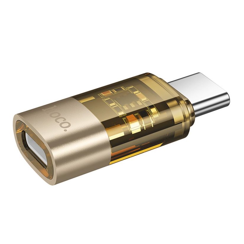 Adapter USB C to Lightning Hoco Ua36D Priesvitný Gold
