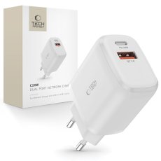 Nabíjačka do siete Tech-Protect C20W 2-Port Network Charger PD 20W / QC3.0 White