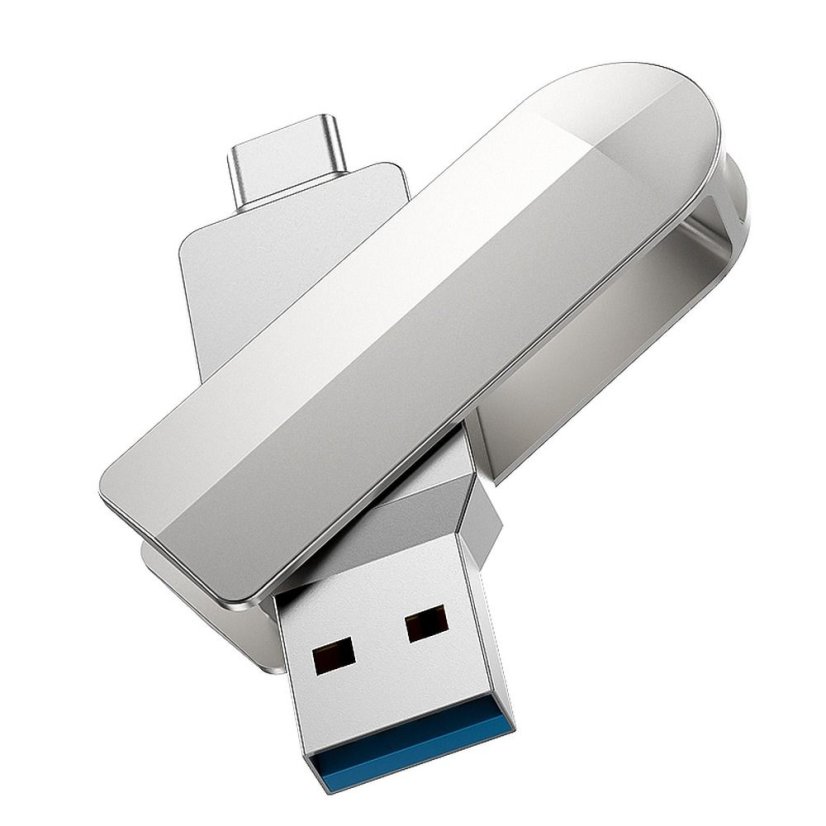 Memóriakártya Pendrive 128Gb USB 3.0 (USB A + USB C) Hoco Ud10 Silver