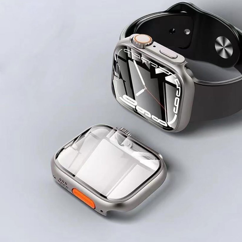 Ochranné sklo Tech-Protect Defense360 Apple Watch 7 / 8 / 9 (45 mm) Titanium/Orange